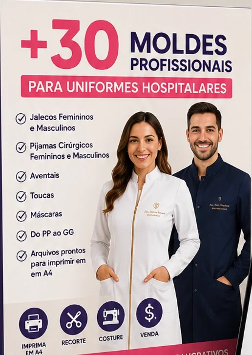 +30 Moldes Profissionais para Uniformes Hospitalares